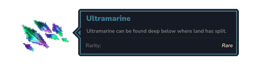 Ultramarine can be found deep below where land has split.