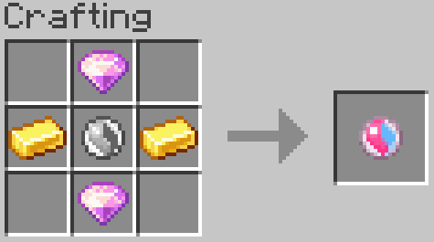 top: fairy gem, middle: mega stone, sides: gold ingot, bottom: fairy gem