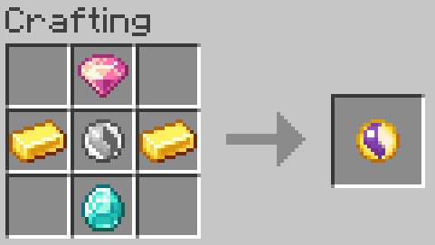 top: psychic gem, middle: mega stone, sides: gold ingot, bottom: diamond