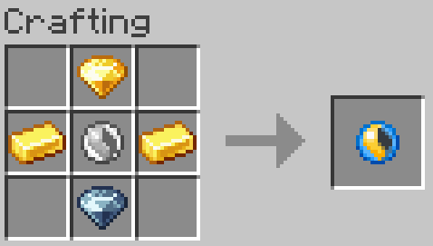 top: electric gem, middle: mega stone, sides: gold ingot, bottom: dark gem