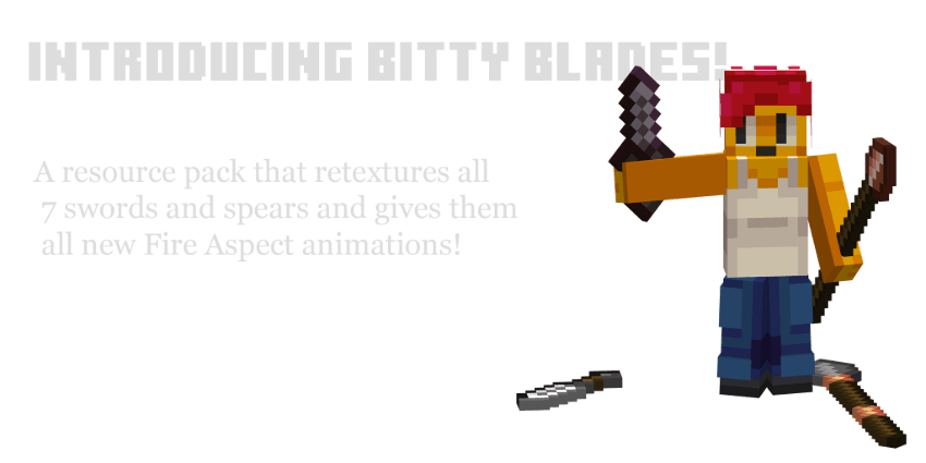 A resource pack that retextures all 7 swords and spears and gives them all new Fire Aspect animations