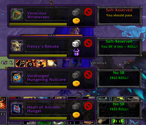 Screenshot of addon working