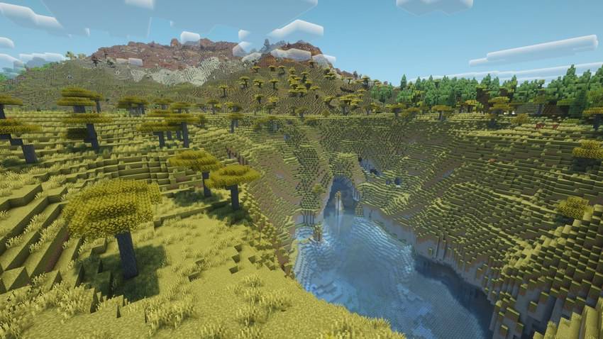 Polished Survival — Autumn savanna with lake