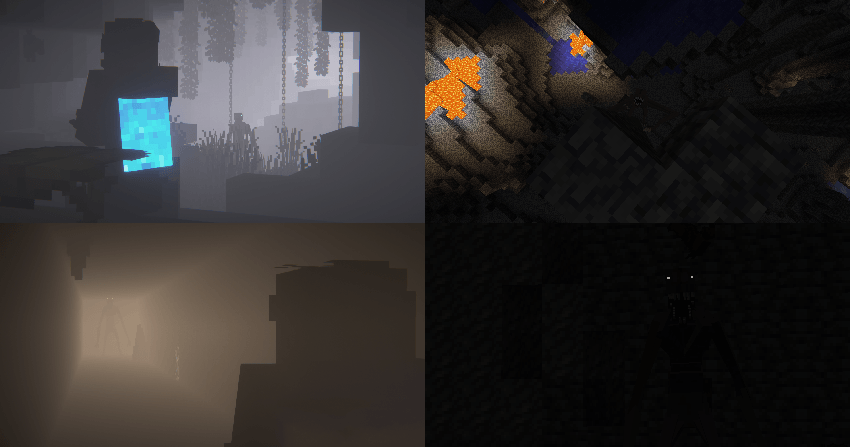 Images of the Dweller, with and without Shaders
