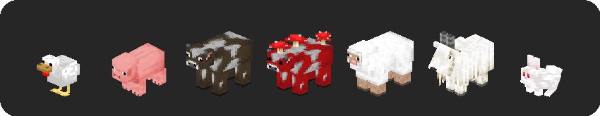 List of supported mobs