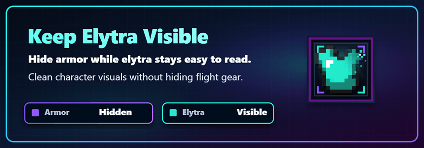 Armor can be hidden while elytra stays visible
