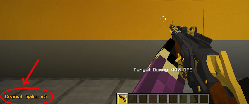 Showing perk in the bottom left of the screen