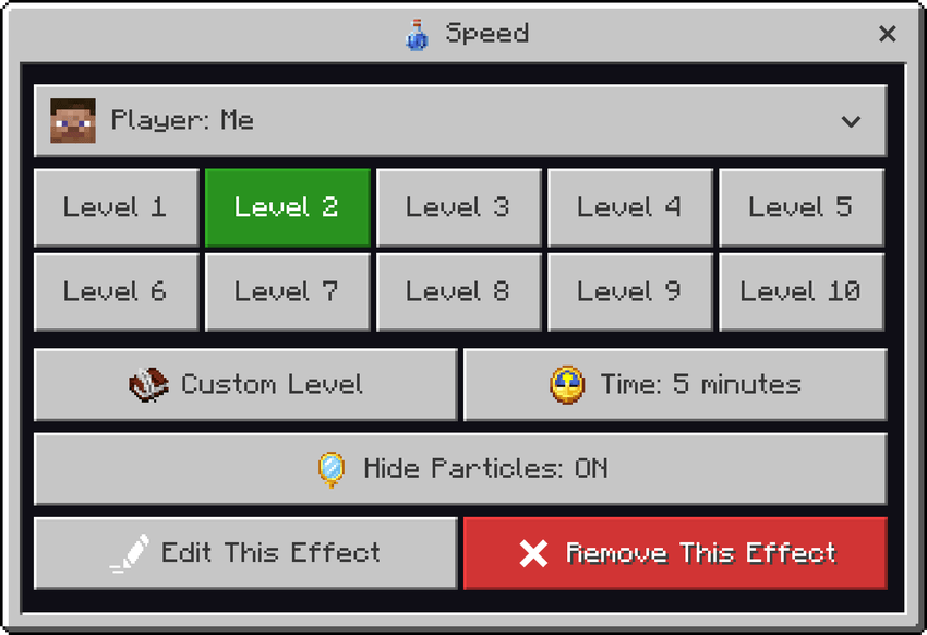 Effects Menu — Minecraft Bedrock addon, screenshot 3