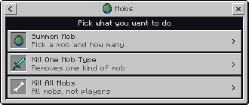 Commands Menu — Minecraft Bedrock addon, screenshot 8
