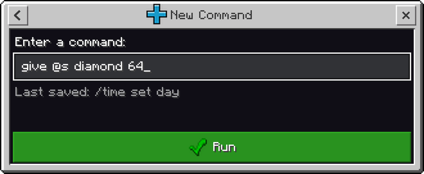 Commands Menu — Minecraft Bedrock addon, screenshot 2