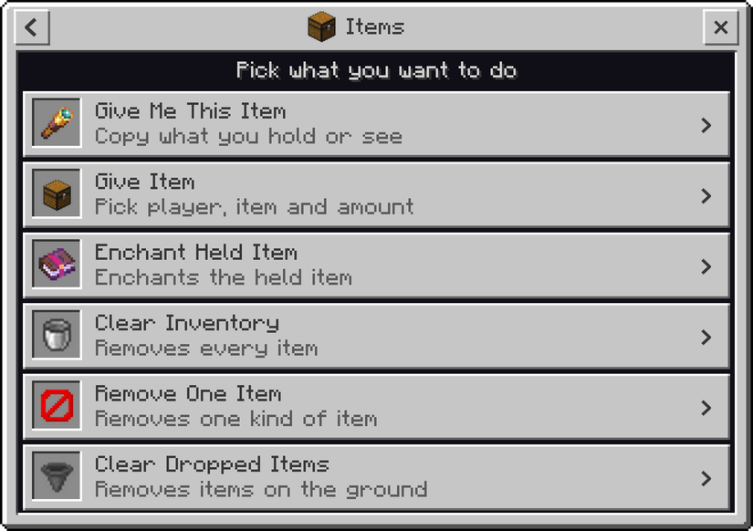 Commands Menu — Minecraft Bedrock addon, screenshot 6