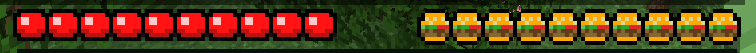 It is the real health bar and hunger level.