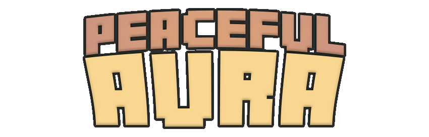 Peaceful Aura banner with text.
