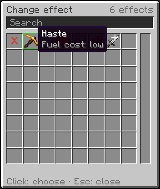 Choosing an effect