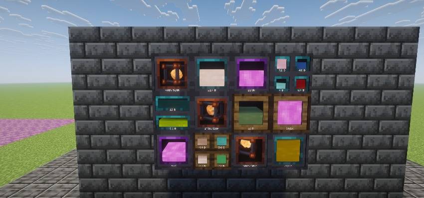 The whole family in one wall: energy, chemicals, Source, framed