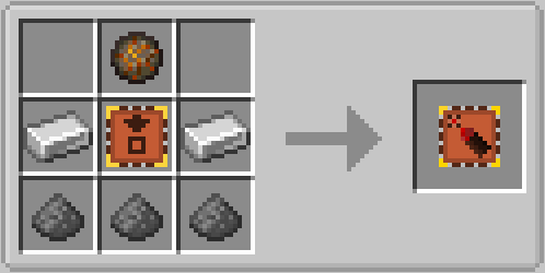 use fire charge, iron ingot, advanced refill upgrade and gunpowders to make ammo reload upgrade