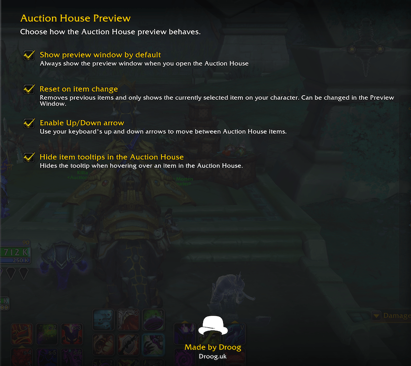 Auction House Preview Settings