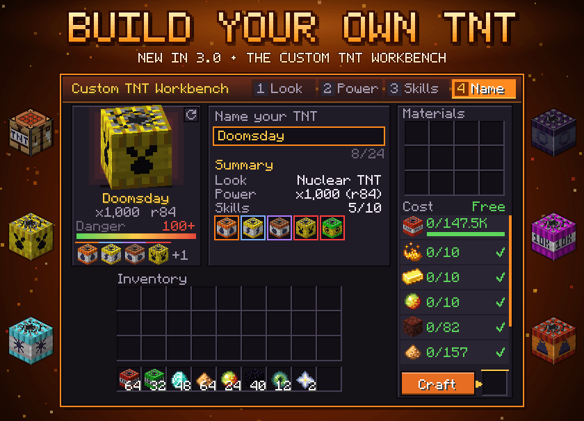 Build your own TNT in the Custom TNT Workbench
