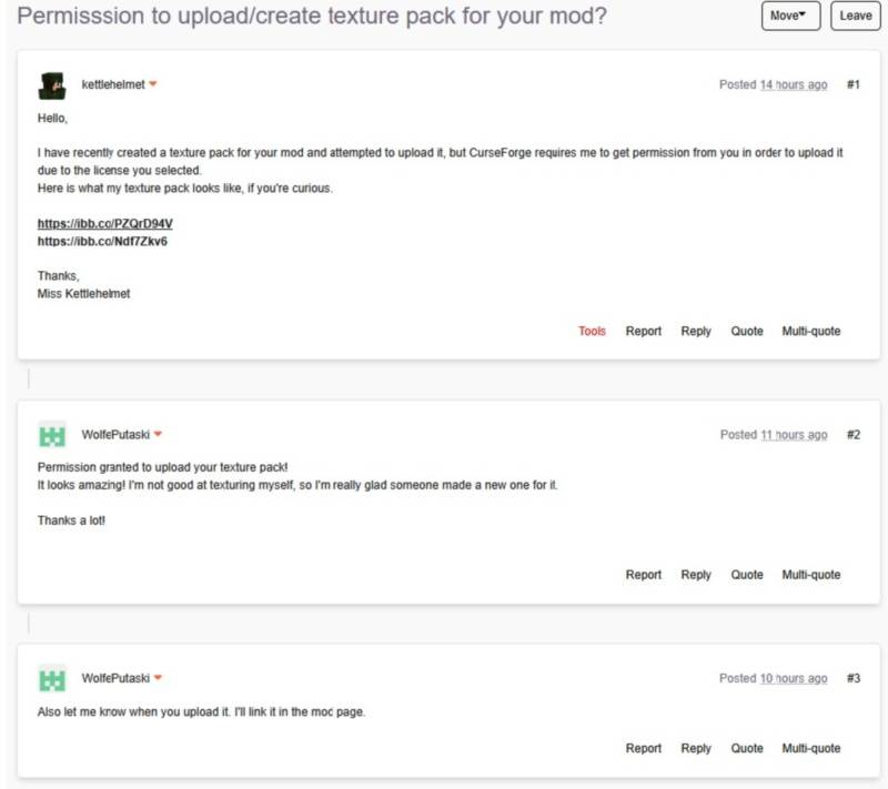 Permission granted by the original mod creator.