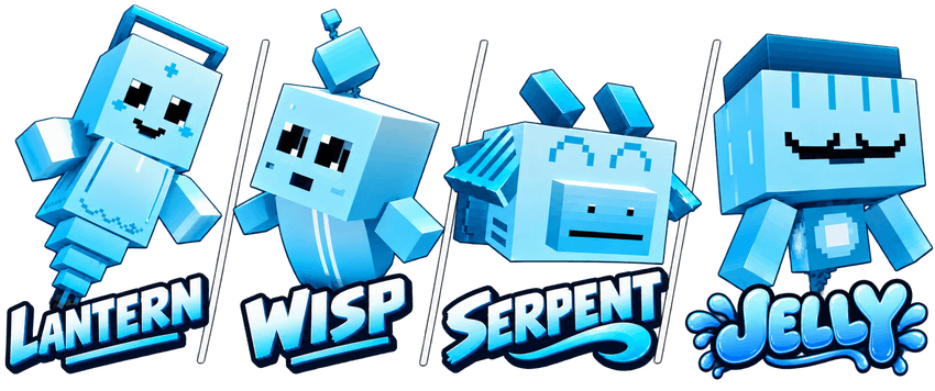 Four companion soul forms: Lantern, Wisp, Serpent, and Jelly