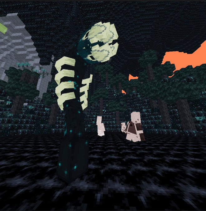 A Shriek Worm along other mobs