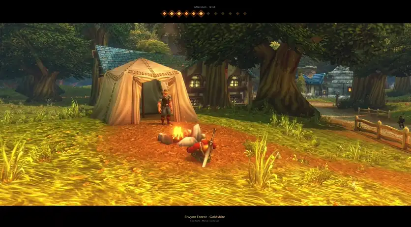 The camp, from a distance to the fire