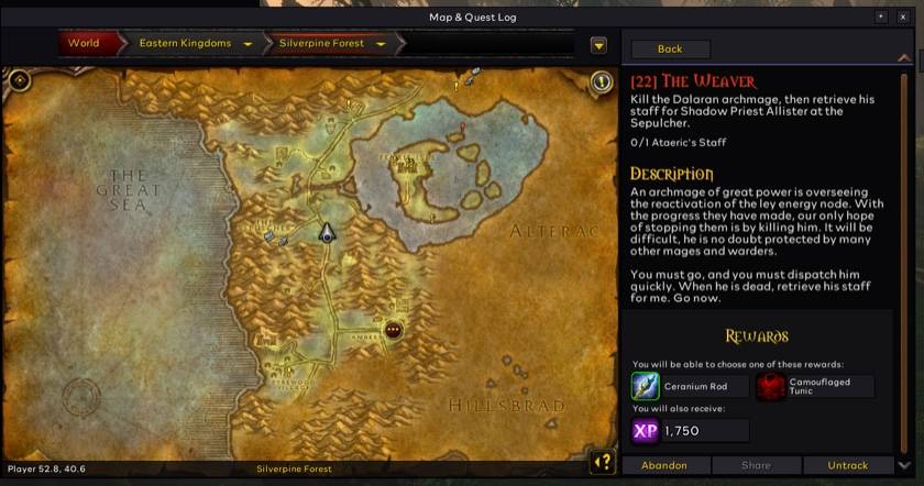 Quest Details in the Flat Look