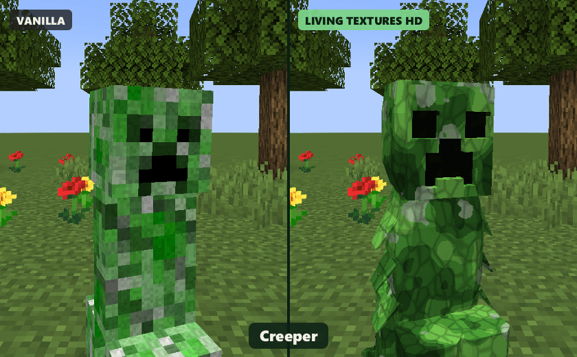Creeper: vanilla vs HD