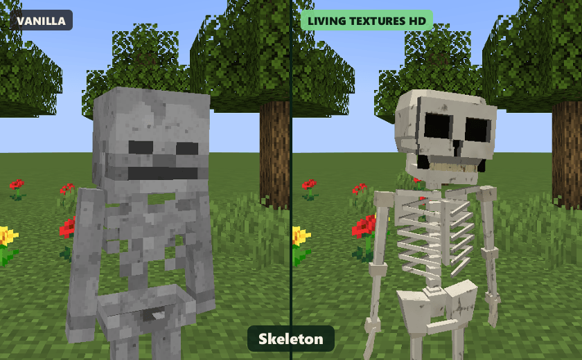 Skeleton: vanilla vs HD