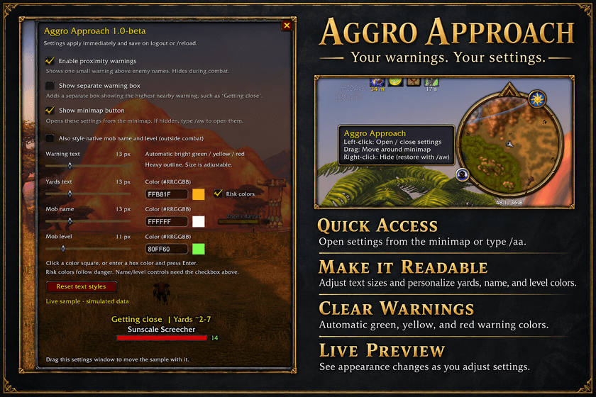Settings showcase
