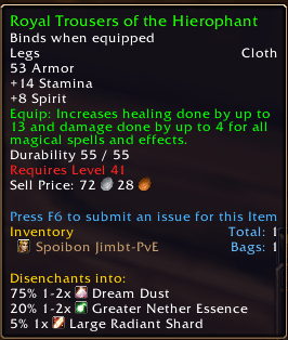 Disenchant chances on a tooltip