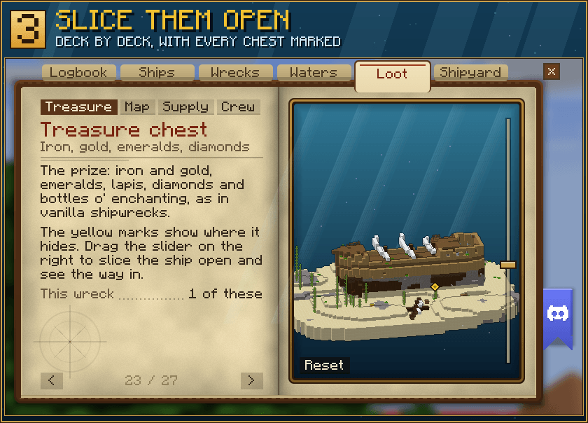 3. Slice them open: deck by deck, with every chest marked