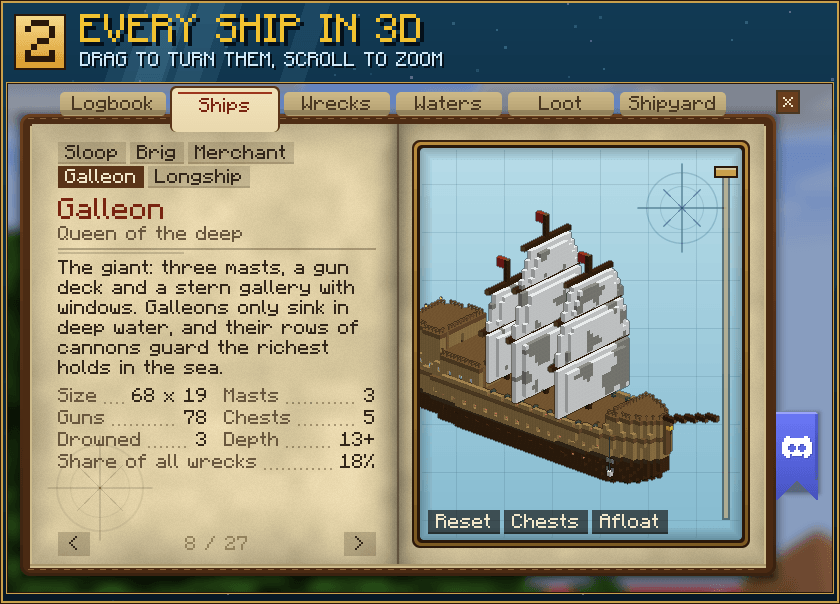 2. Every ship in 3D: drag to turn them, scroll to zoom