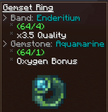 An Enderitium ring with an Aquamarine gem