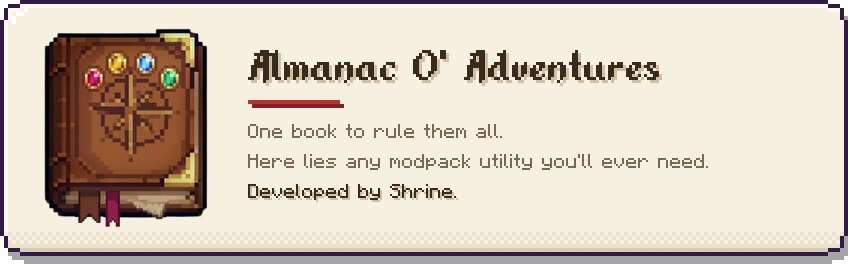 Almanac O' Adventures: one book to rule them all