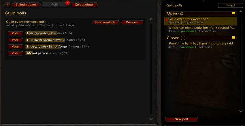 KinFolk guild polls with vote totals