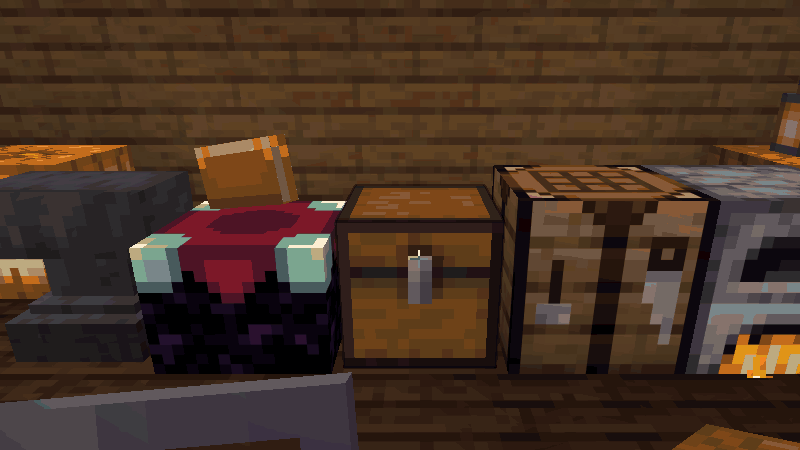 A chest opening in the Halloween theme: the purple panel rises out of the chest with bats, then crumbles away when it closes