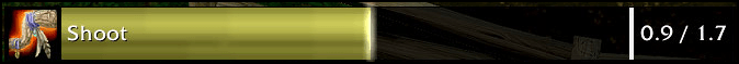 The swing timer on the player bar while shooting a wand