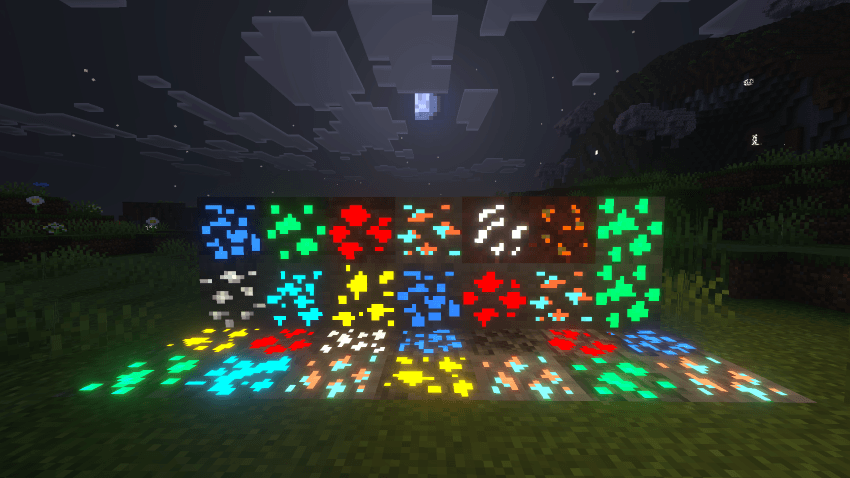 Anormal Glowing Ores — Minecraft Bedrock texture pack, screenshot 2