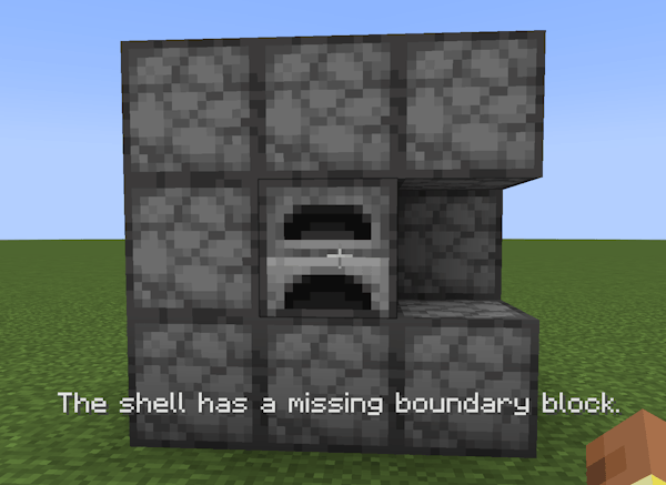 An incomplete structure reporting a missing boundary block