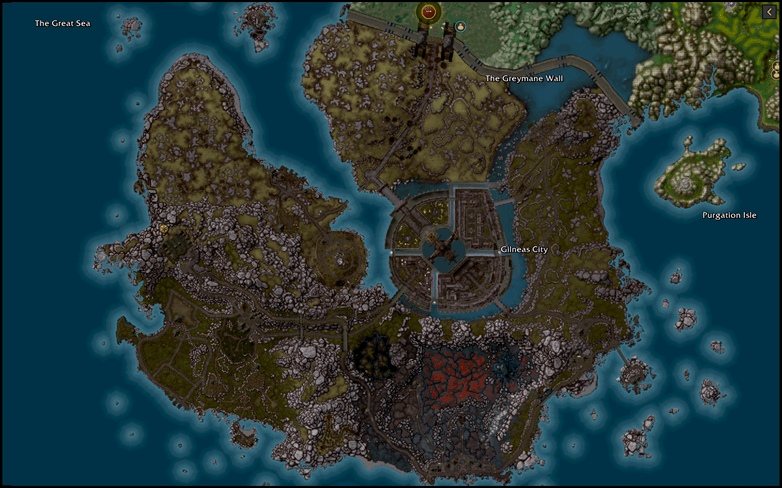 The explorer map zoomed out across a whole region