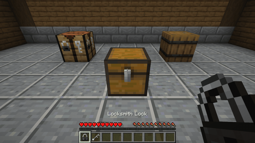 Sneak using a padlock on a chest to lock it where it sits