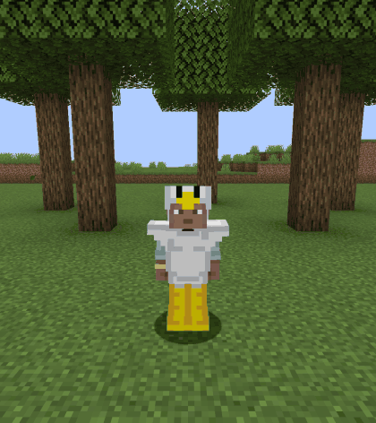 Flapping up above the treetops in the chicken suit and gliding back down