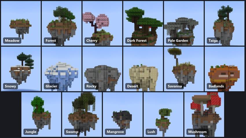 All seventeen kinds of floating island