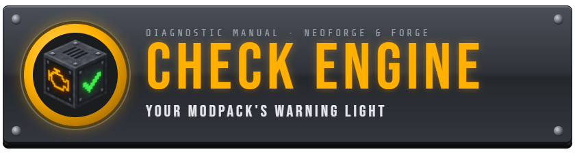 Check Engine: your modpack's warning light