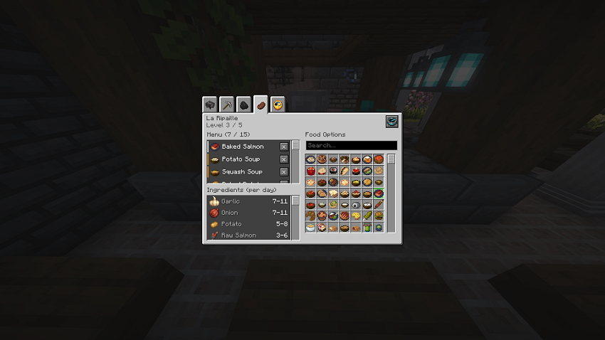 Restaurant menu