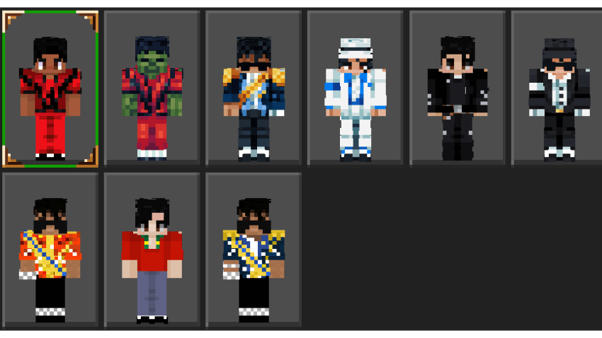 Michael Jackson Skin Pack - MJ Outfits — Minecraft Bedrock skin, screenshot 2