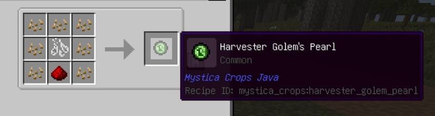 Harvester golem pearl recipe
