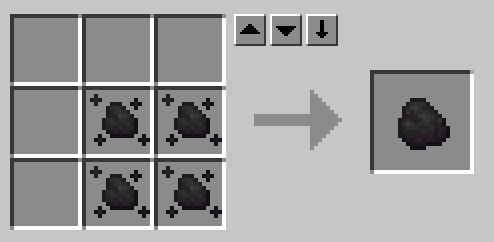 Four coal chunks craft one coal