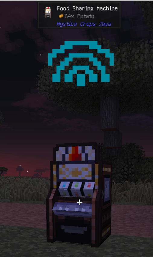 Still Wi-Fi icon above a waiting machine